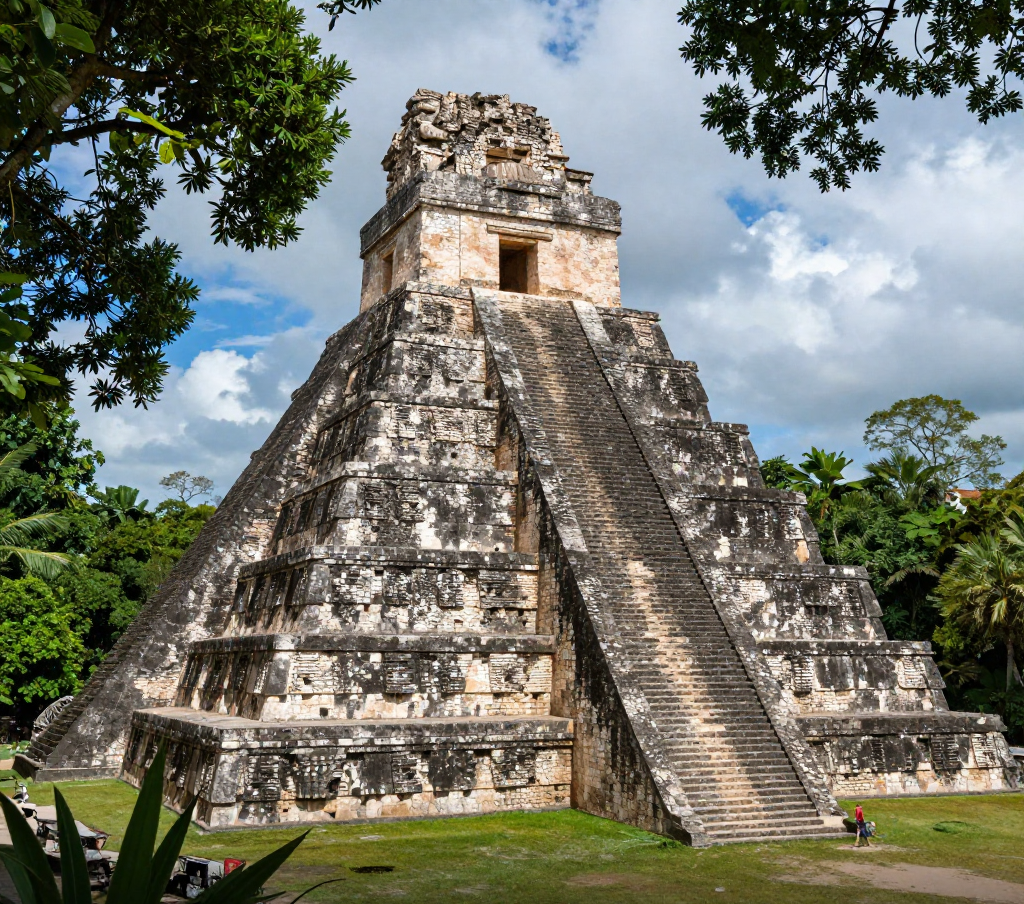 Templos mayas de Tikal emergiendo de la selva